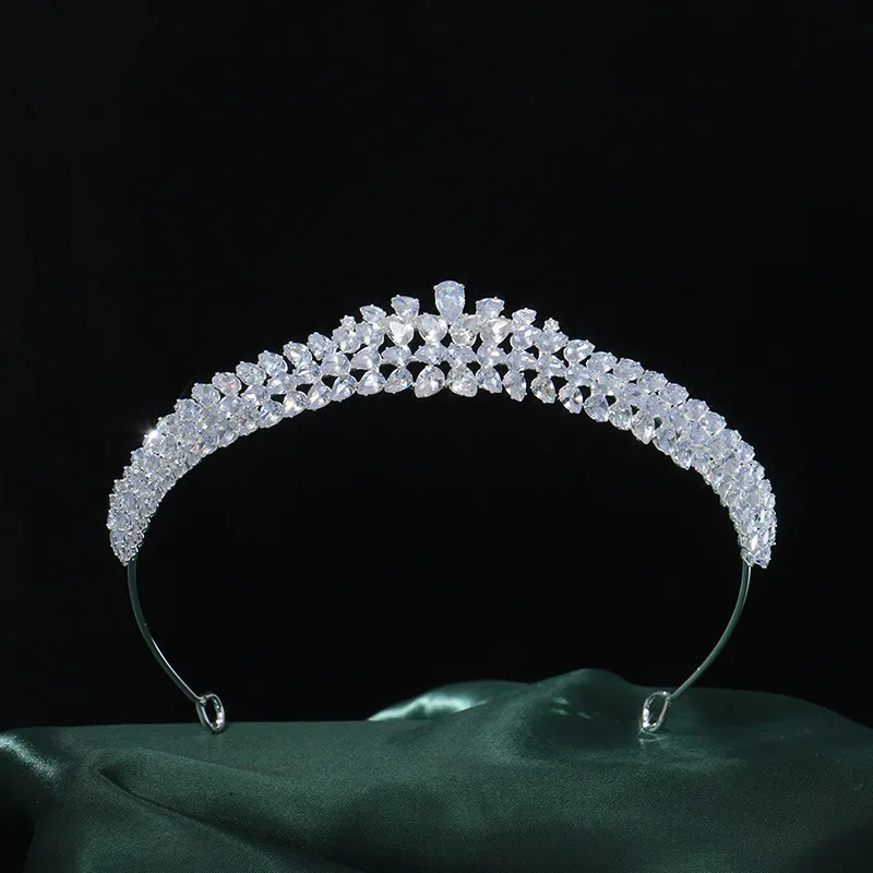 Luxury Bridal Tiara Crown For Wedding Headdress Zirconia Crystal Crowns For Women 15 Years Birthday Party Diadem Bride Headpiece