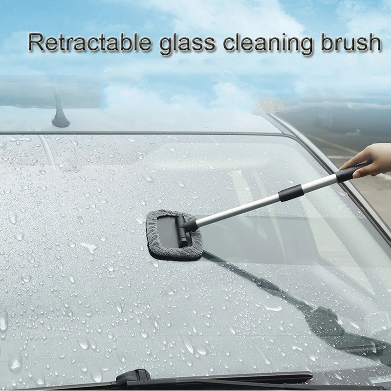 

Car Window Cleaner Brush Kit Retractable Windshield Cleaning Wash Tool Inside Auto Glass Wiper With Long Handle Auto Accessories