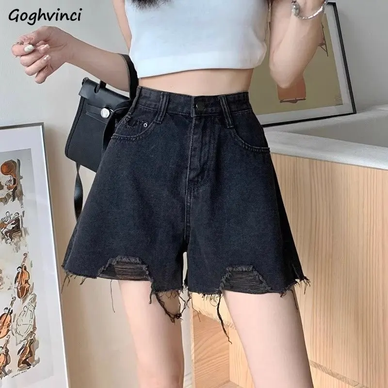 

Vintage Denim Shorts Women Ripped Hotsweet Harajuku Casual Streetwear High Waist Prevalent Summer Female Korean Style Loose New