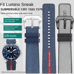 Luna Rossa PAM1466 PAM1391 PAM1565 Bracelet Rubber Strap Men's 24mm Watch Band Waterproof accessory For Panerai SUBMERSIBLE band