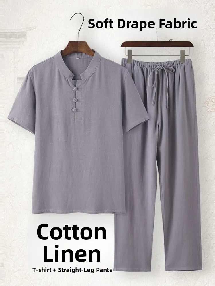 completo-estivo-da-uomo-in-cotone-e-lino-a-maniche-corte-t-shirt-larga-casual-giovanile-stile-buddha-felpa-con-cappuccio-e-bottoni-hanfu-tradizionale-cinese