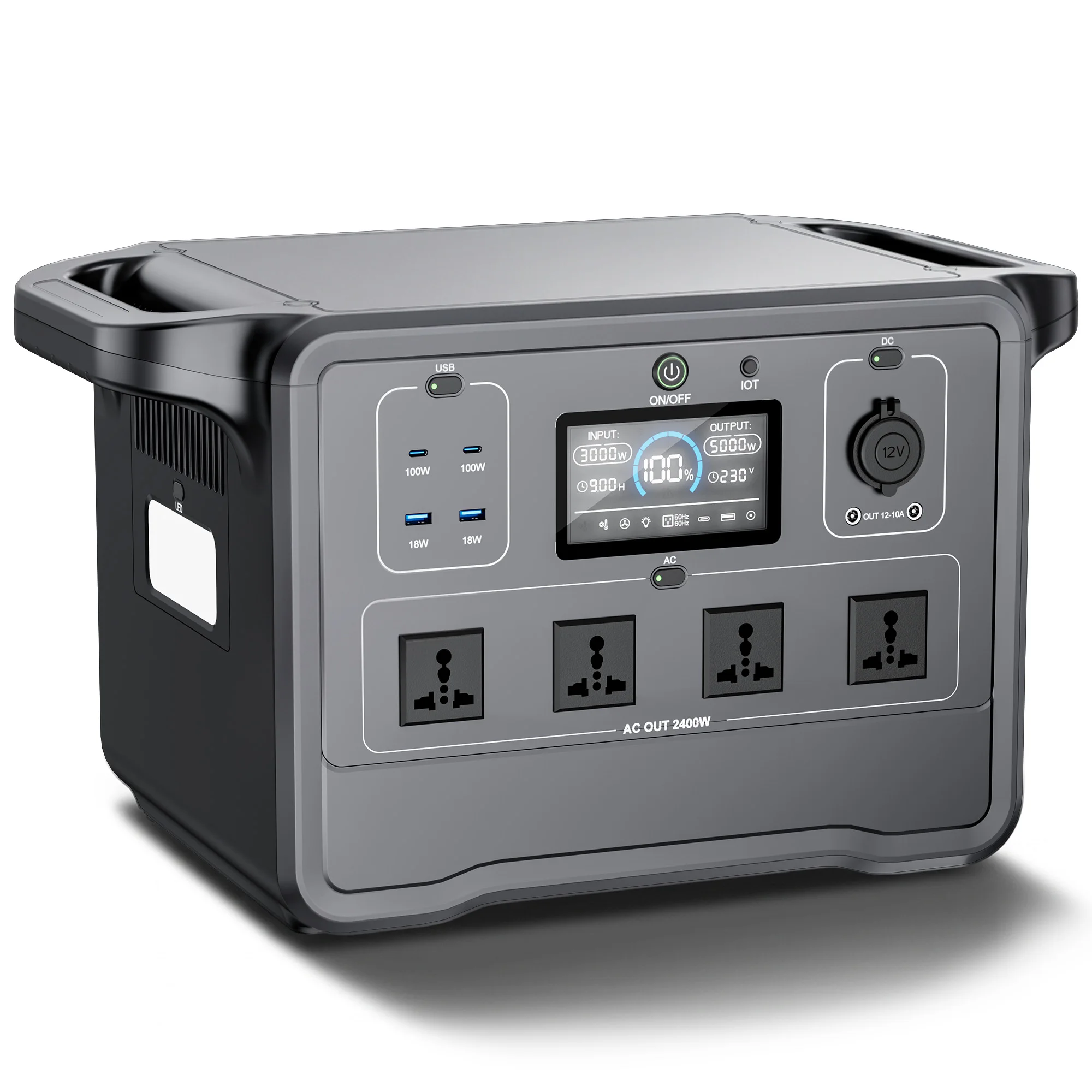 Fast Charging 12400W 3000W Portable Power Station Energy Storage Battery Solar Generator for Blackout, Camping, and Outage
