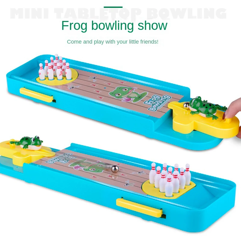 

Mini Frog Bowling Set Kids Desktop Bowling Toy Funny Party Game Gifts for Kids and Adults for Educational Early Development Toys