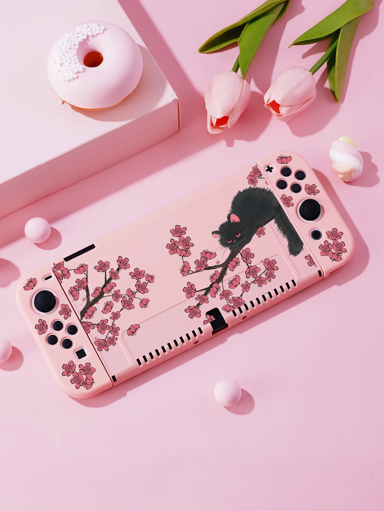 Etui Black Cat do Nintendo Switch OLED, akcesoria do gier NS, ręczna oddzielna obudowa do NS Joycon, osłona Switch Lite