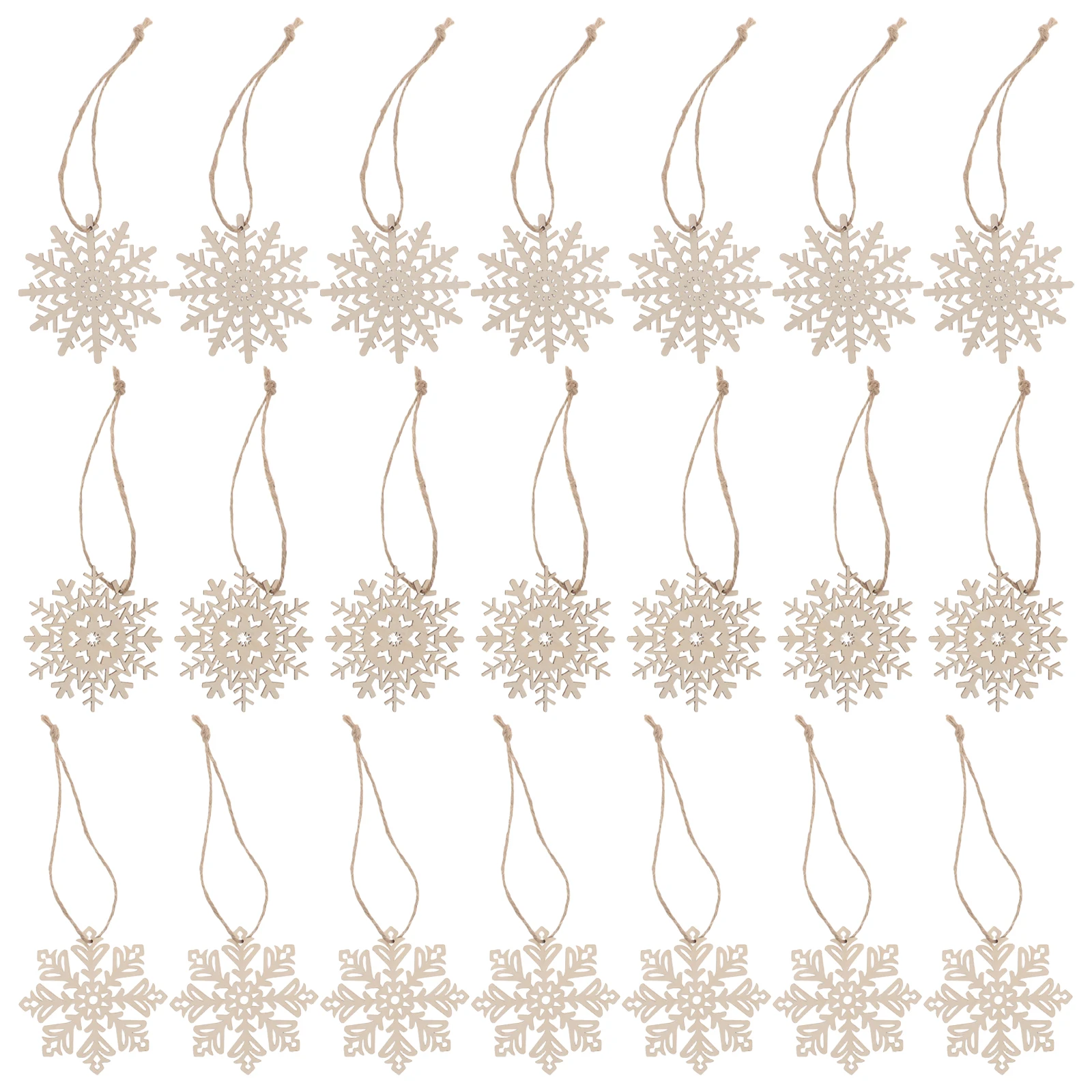 

30Pcs Mini Wood Snowflakes Ornaments Unfinished Wooden Cutouts for DIY Rustic Winter Wonderland Xmas Tree Decor