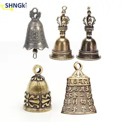 2pc or 1pc antique bell mini brass copper sculpture pray guanyin bell shui feng bell invitation buddha buddhism guanyin bells