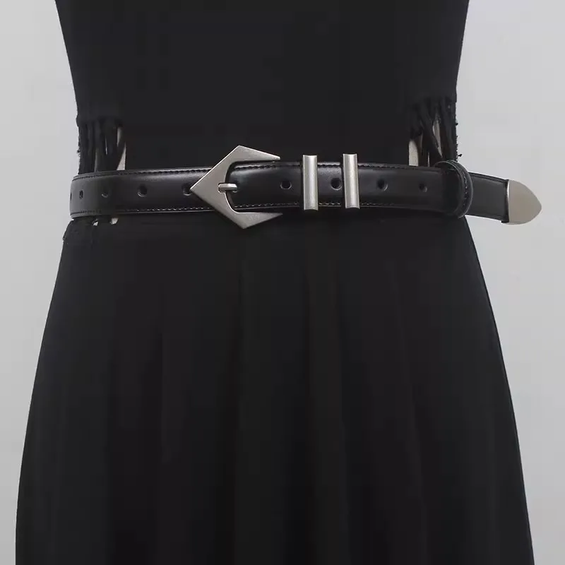 여성 활주로 패션 빈티지 정품 가죽 Cummerbunds 여성 드레스 코르셋 허리띠 벨트 장식 좁은 벨트 R1970