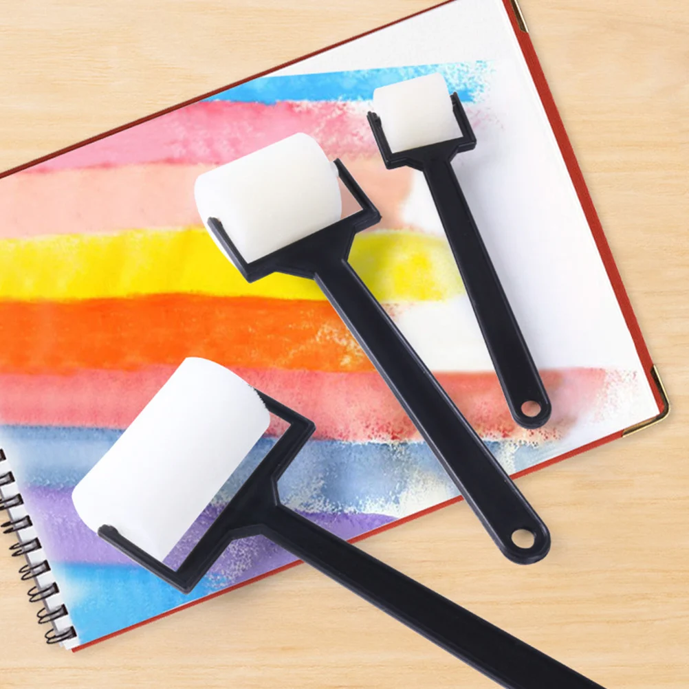 3 مجموعات من أدوات الأسطوانة لفرشاة الرسم الإسفنجية لرسم الحرف الفنية التي تعمل على زراعة الخيال والنشاط الممتع لـ