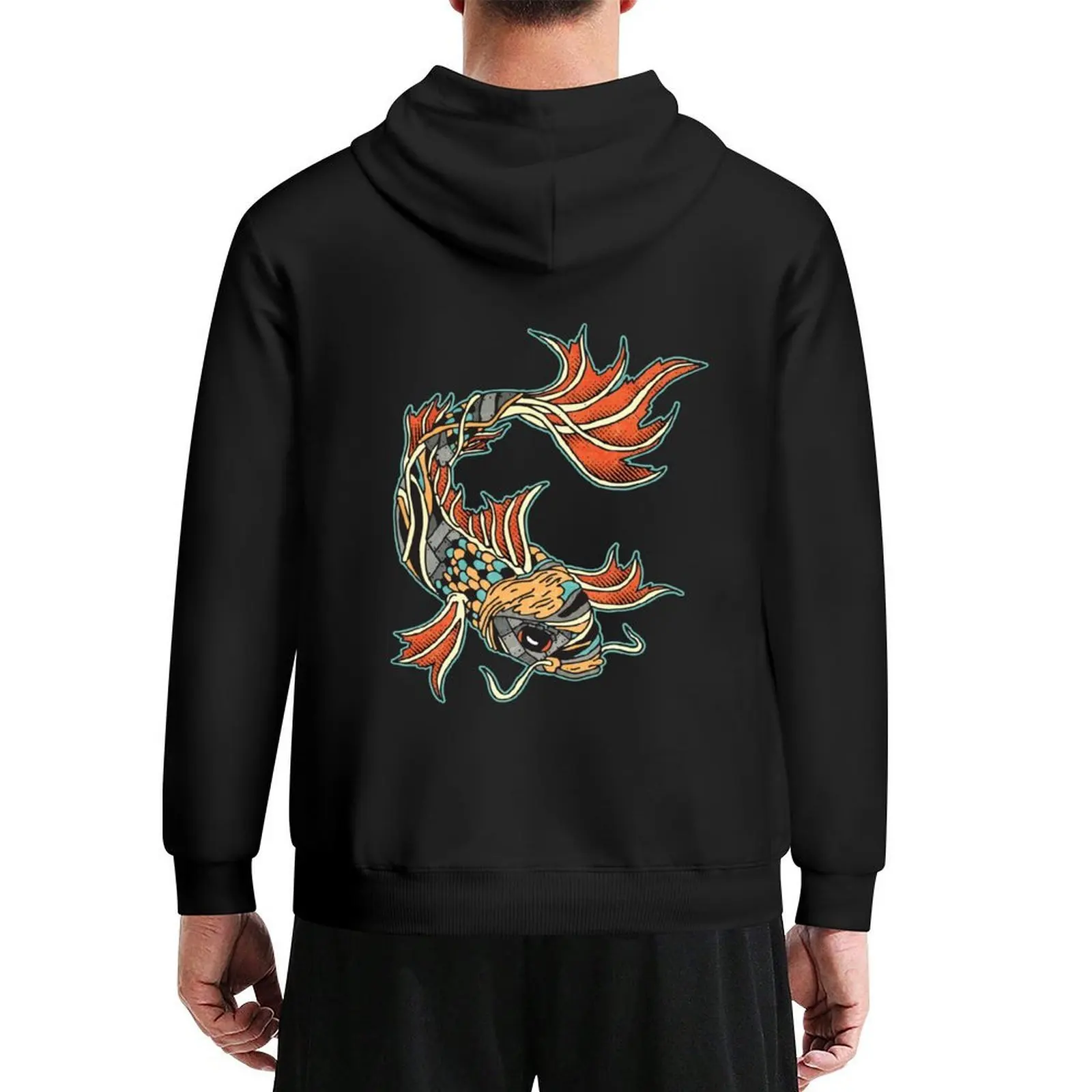 

Bio-Mechanical Koi Hoodie japanese style men's sweat-shirt set graphic t shirts men men's clothing hoodie men