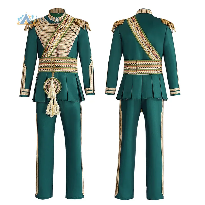 

Movie Season 2 Prince Fiyero Cosplay Costume Green Uniform Halloween Carnival Party Clothing