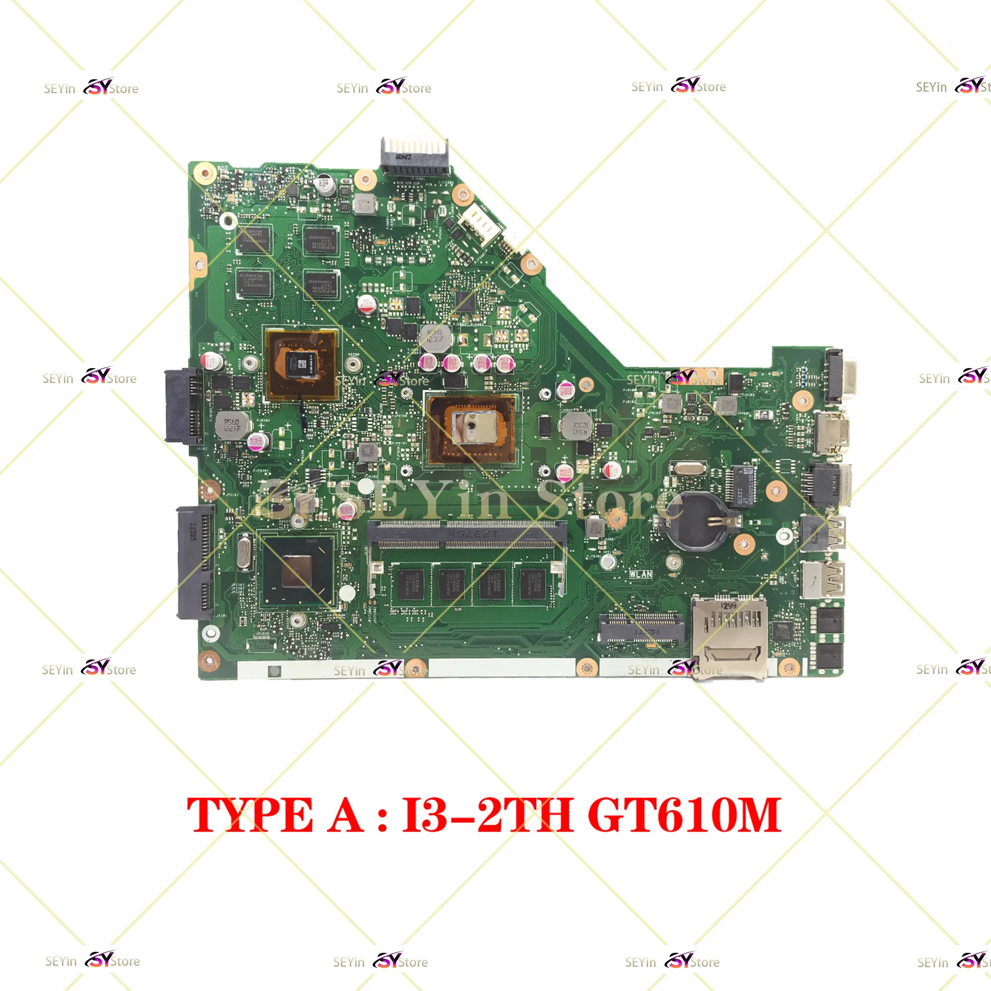 Mainboard For ASUS X55VD F55VD X55C F55C Laptop Motherboard I3-2th Gen or Support i3 i5 UMA/GT610M MAIN BOARD 4GB-RAM