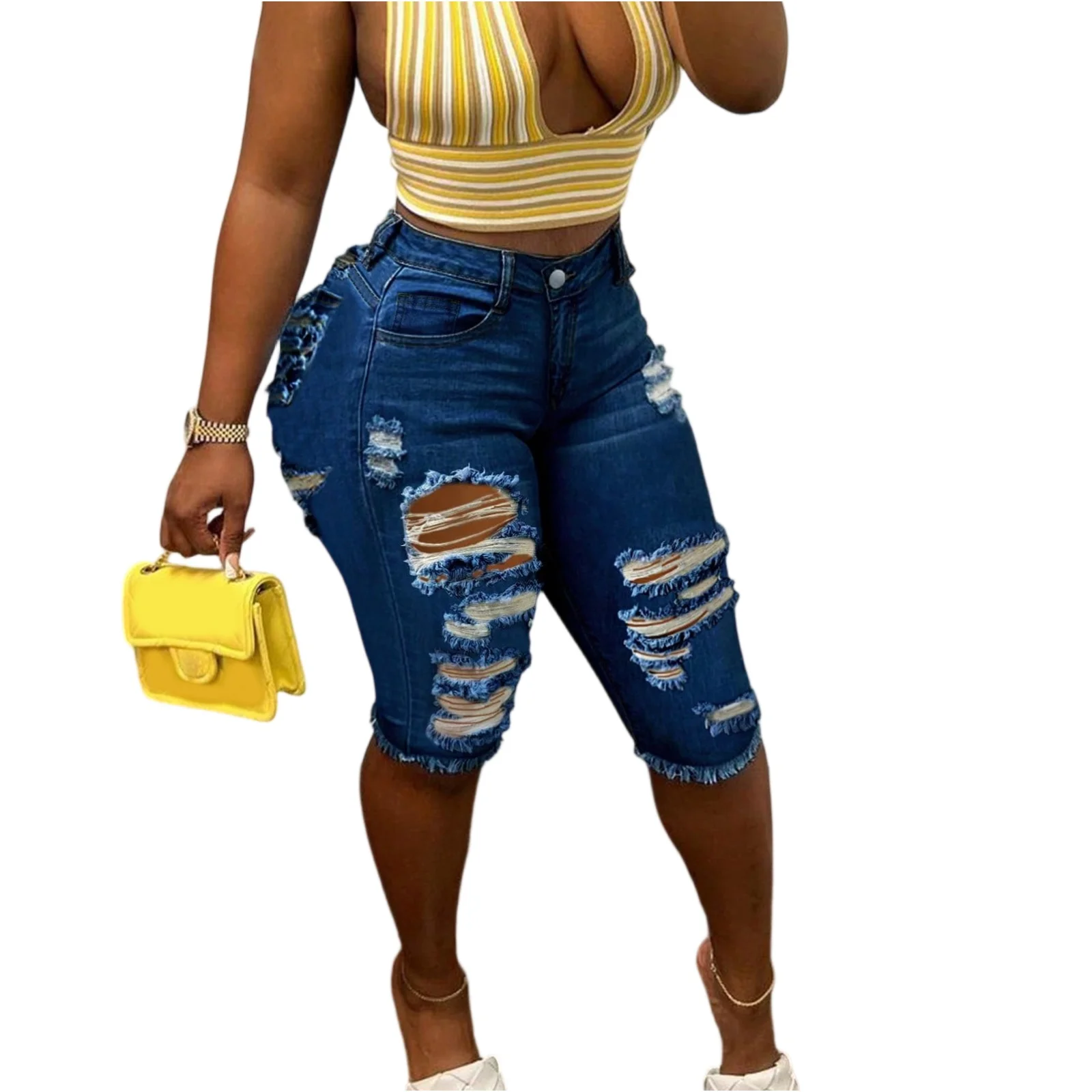 

Women's Jeans Solid High Waisted Elastic Casual Pants Straight Leg Jeans Skinny Casual Office Lady Slim Lifting Butt Denim