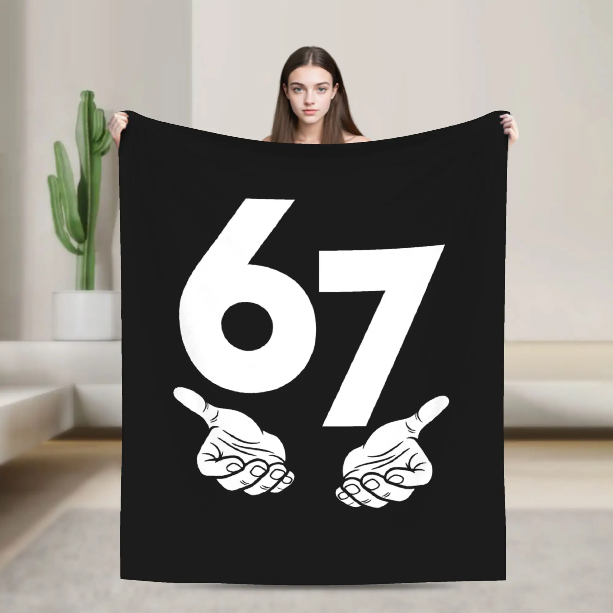 

67 Six Seven Funny Meme Blanket Quality Warm Throw Blanket Winter Kids Couch Chair Novelty Bedspread