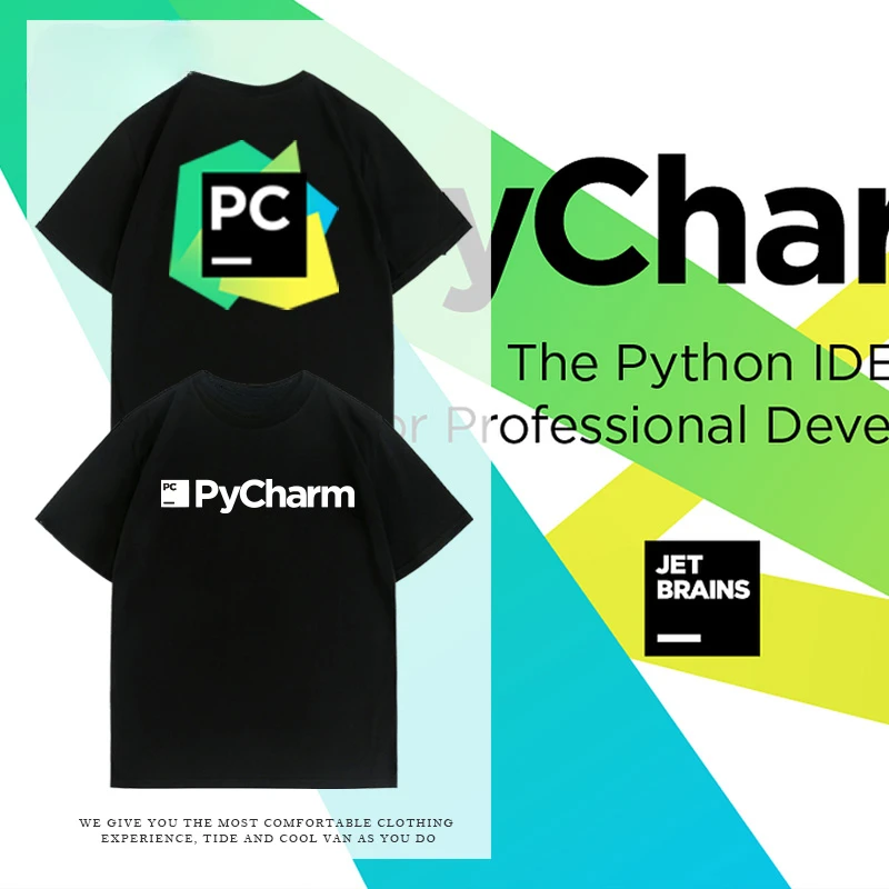 Language Development PyCharm Software Python Tool Training Institution Summer Tooling T-shirt Custom Cotton Short-sleeved Men