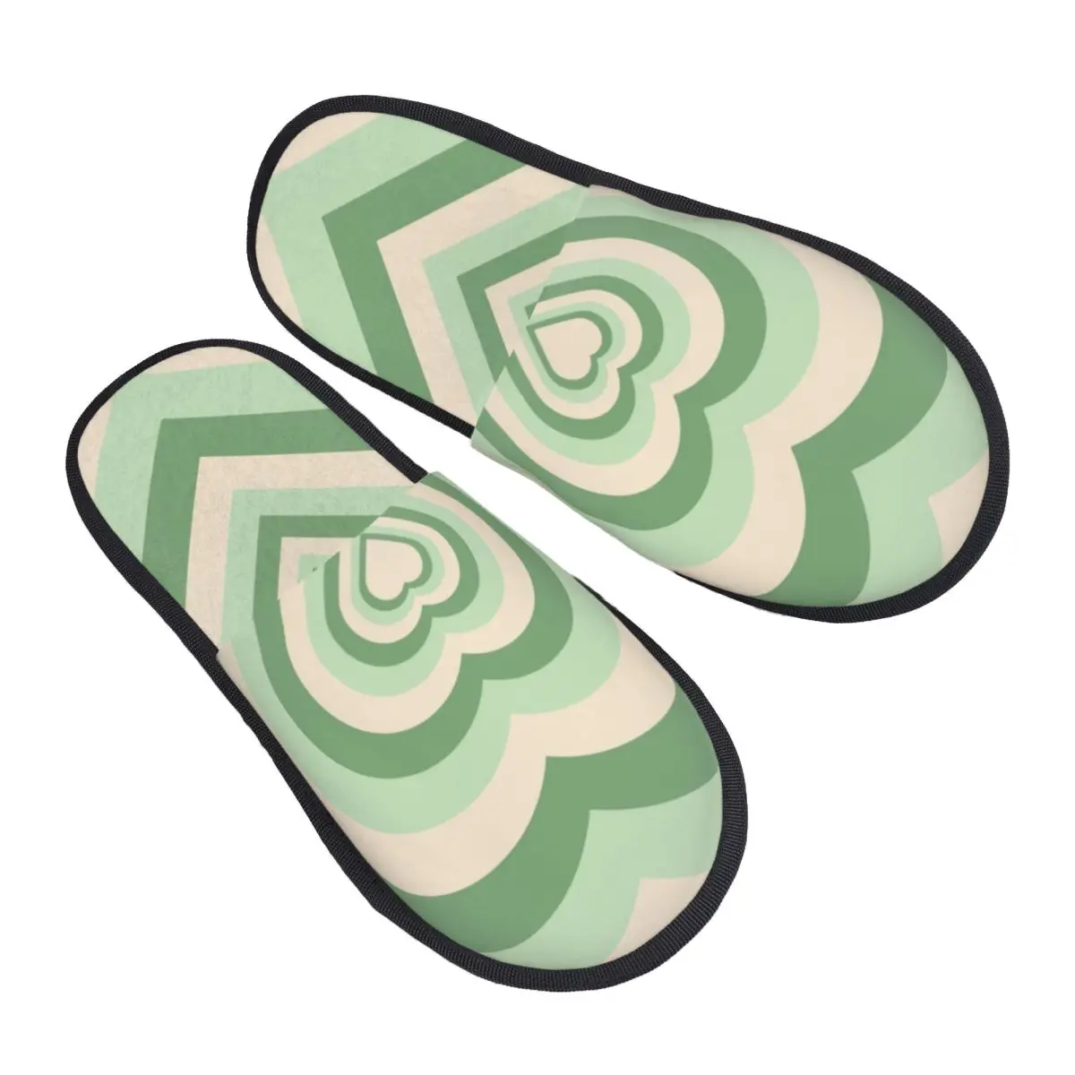 

Sage Green Aesthetic Heart House Slippers Women Soft Memory Foam Slip On Spa Slipper Shoes