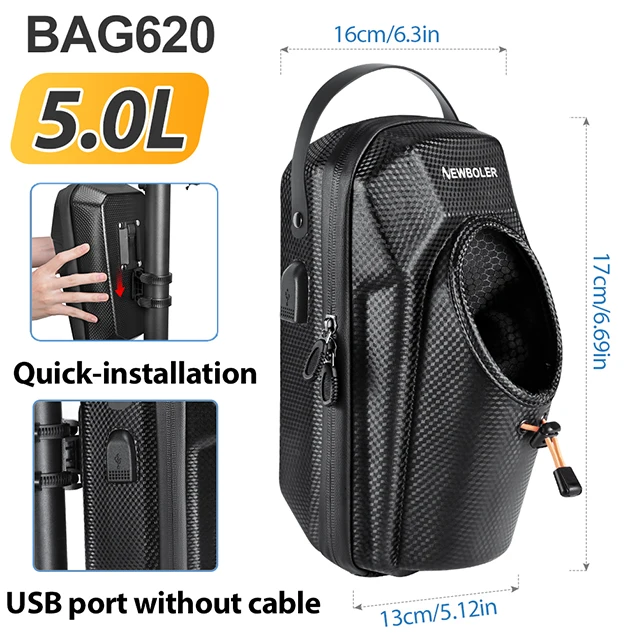 Schnellverschluss 5L EVA Elektroroller-Tasche Zubehör Elektrofahrzeug-Tasche mit USB-Anschluss Wasserdichte Roller-Fronttasche Fahrradtasche