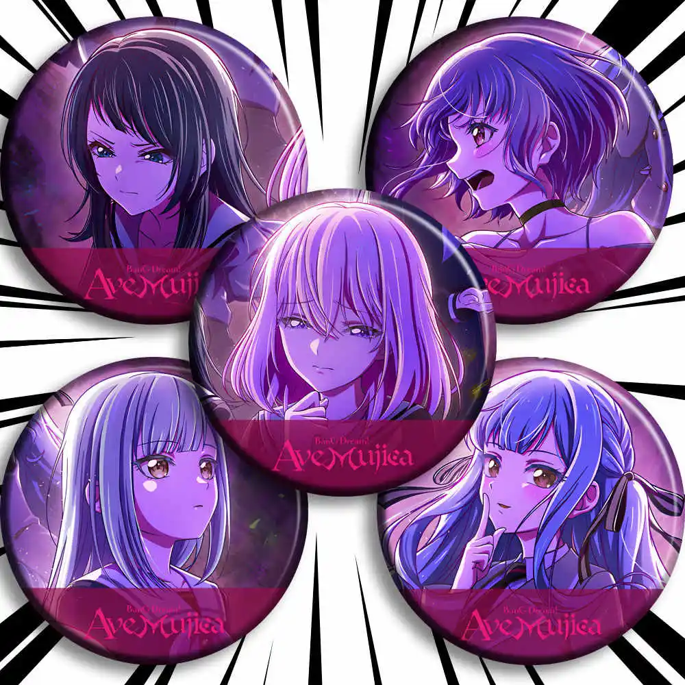 Anime BanG Dream Ave Mujica Badge Doloris Mortis Timoris Amoris Oblivionis Pins Cosplay Cartoon Itabag Bedge Brooch DADGE Gifts