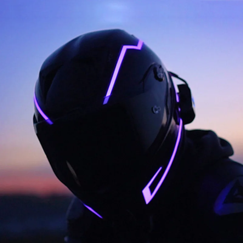 2024 New Motorcycle Helmet Luminous Strip Night Riding Luminous Helmet Strip Light LED Warning Light Party Luminous Props