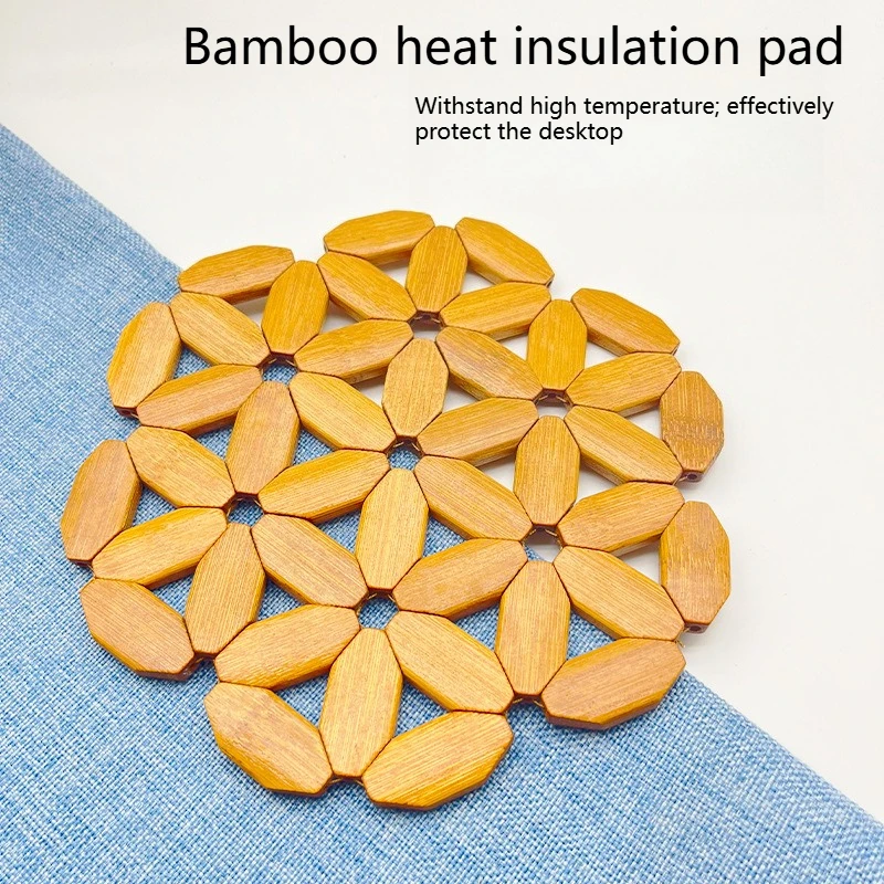 

Home use table heat insulation pad; anti-scald high temperature resistant table mat and cup mat bamboo made