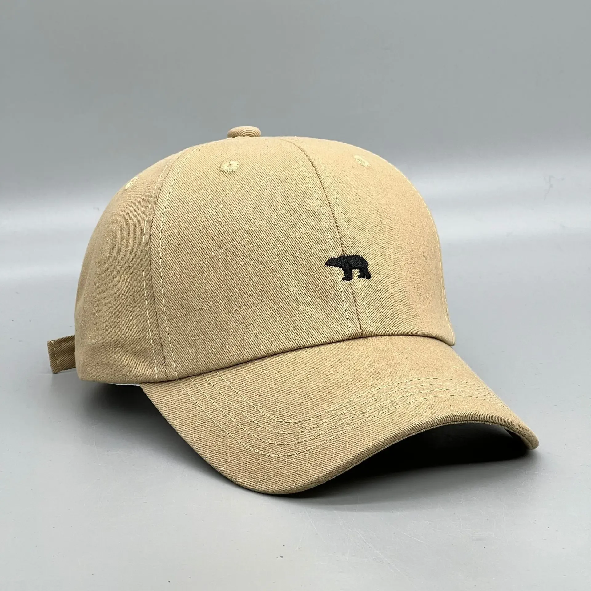 Polar Bear Embroidery Sun Hat Cotton Baseball Cap Lightweight UV Protection for Spring Summer Fall