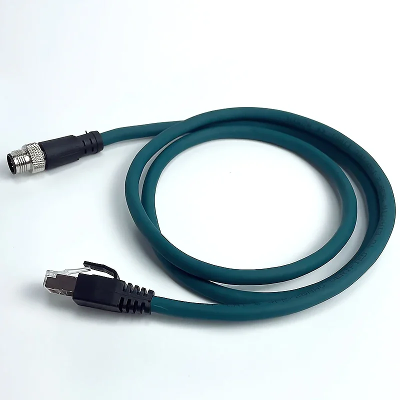 M12 to RJ45 Connector Cable M12 8Pin 4Pin A/D type Encoding to Shielding RJ45 Ethernet Profinet Line