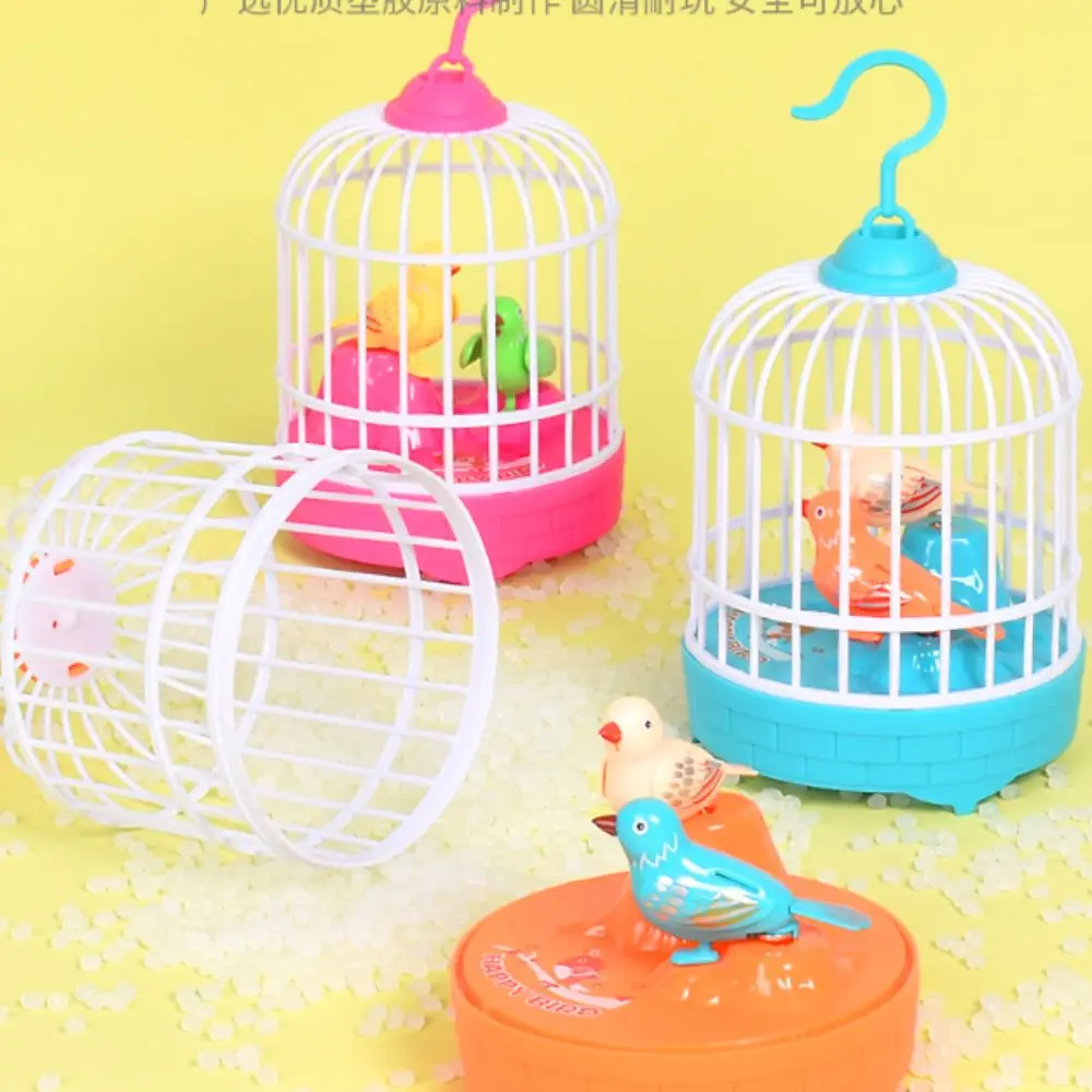 Sound Control Electric Bird Cage Realistic Voice Educational Talking Electric Bird Funny Luminous Simulation Bird Cage