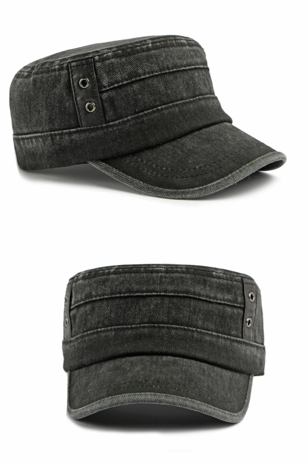 HT5083 Hochwertige Baseballkappe für Herren und Damen, neu, für alle Jahreszeiten, 100 % Baumwolle, Baseballmütze für Herren und Damen, verstellbare Militärkappe mit flachem Oberteil – Detail 9