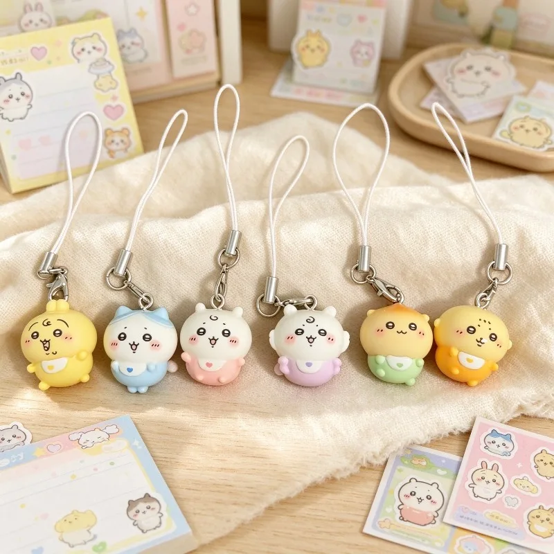 Kawaii Tiny Resin Pendant Cute Baby Outfit Usagi Hachiware Phone Lanyard Mini Keychain Small Bag Charm for Girls Student Gift