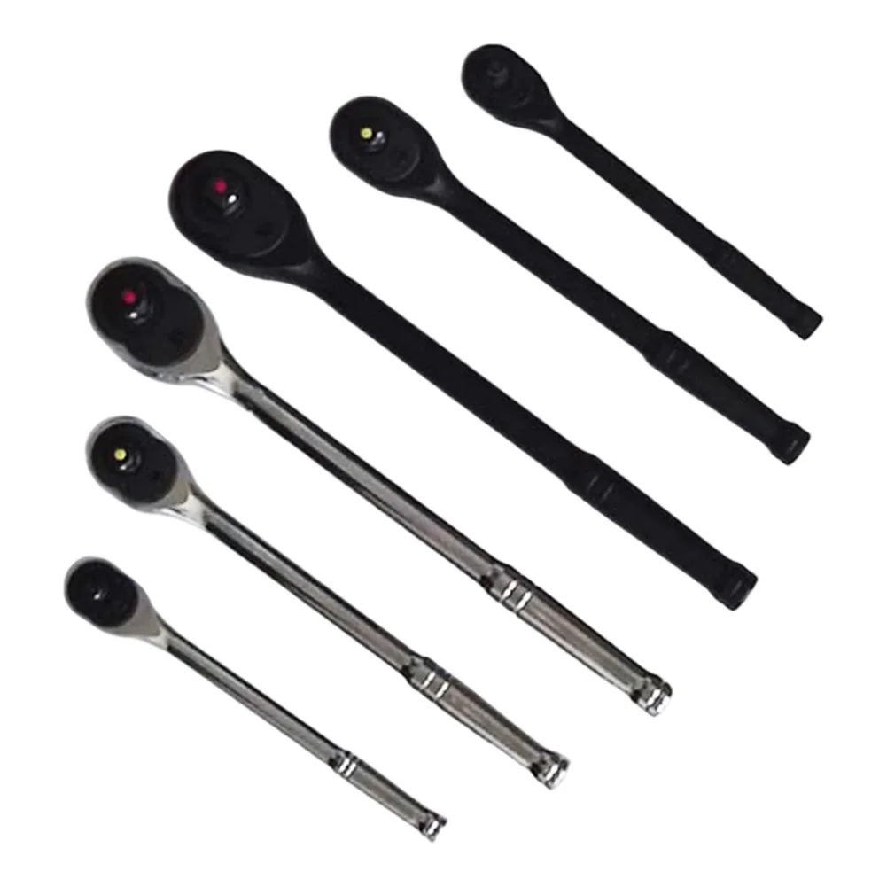 72 Tooth Ratchet Socket Wrench Set 3pcs with Comfortable Grip and High Strength Chrome Vanadium Steel Material