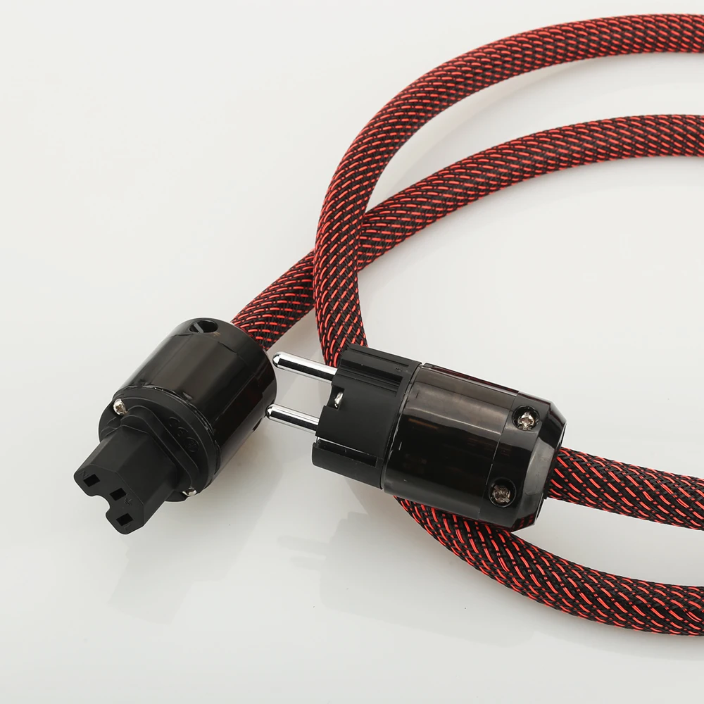 Высококачественный силовой кабель Schuko из чистой меди для аудиооборудования, шнур питания переменного тока ЕС