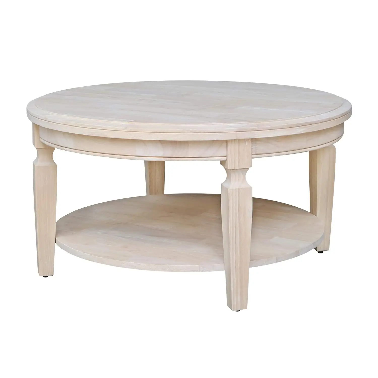 

Solid Wood Round Coffee Table, Unfinished
