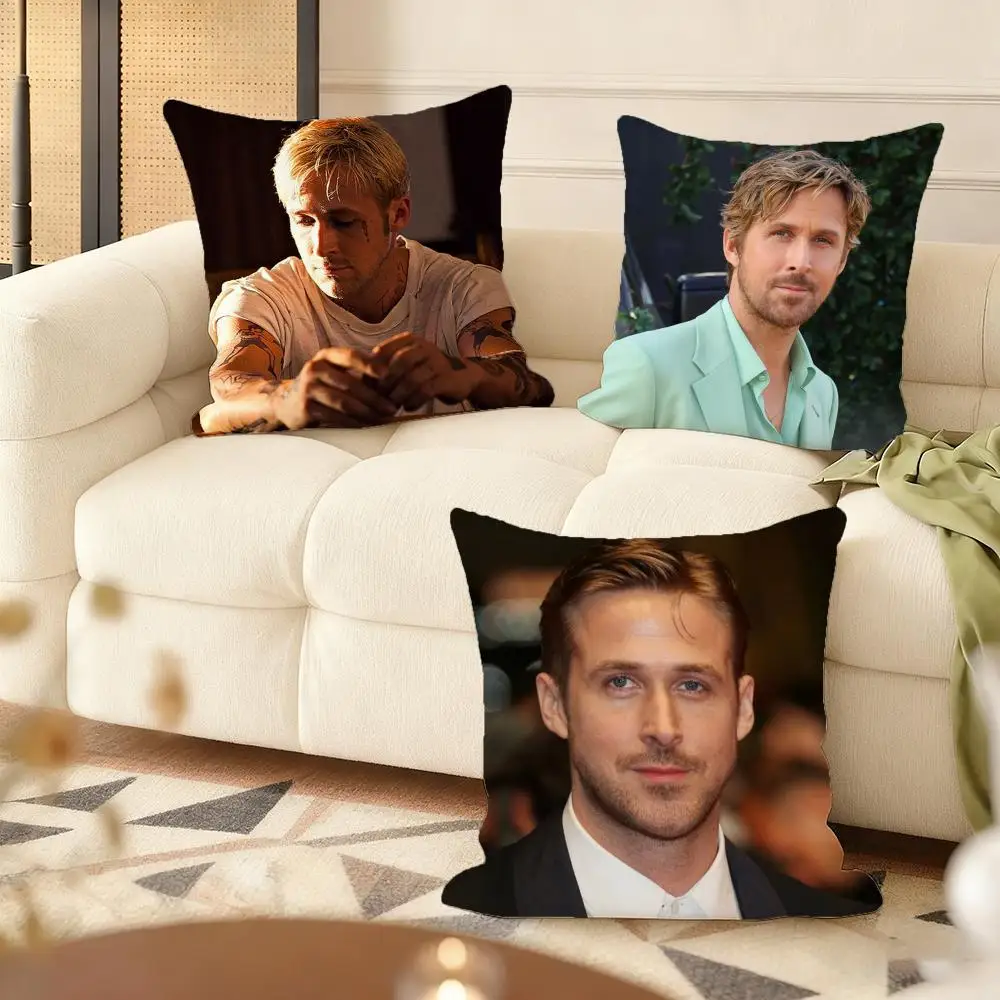 Singer R-Ryan Gosling Cushion Cover Soft Plush Sofa Cushion Cover｜Double-Sided Printed Decorative Pillow Case｜Warm Home Gift
