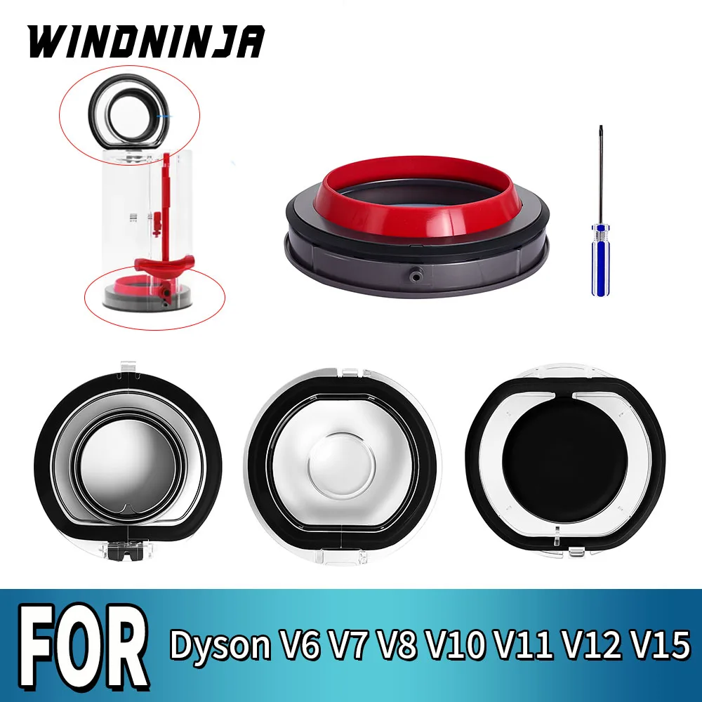 Für Dyson V6 V7 V8 V10 V11 V12 V15 Staubbehälterdeckel mit festem Dichtungsring – Ersatzteil für Staubabsaugung und Staubbehälter