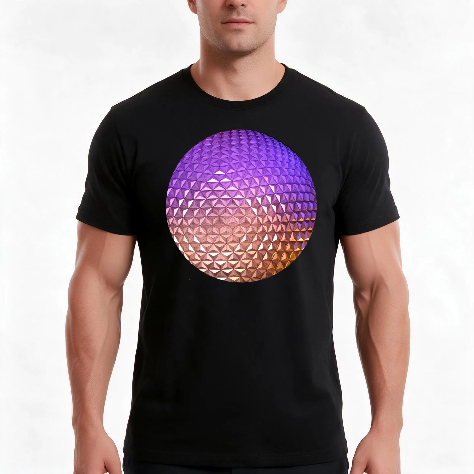 Spaceship Earth at Night in Epcot T-Shirt Summer Casual Cotton Tee Oversized Streetwear Tops Vintage Graphic Print