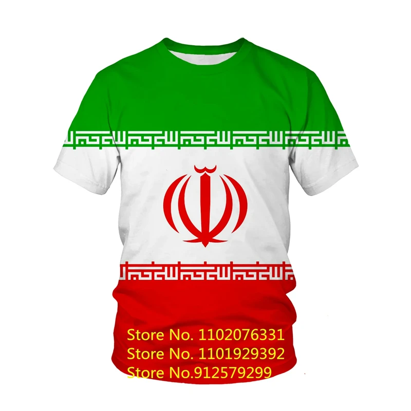 Hot Selling Men\'s Iran Flag 3D T-shirt Casual Tops Fashion O-neck Short Sleeve Persia Pattern Street Streetwear Tee Men Clothing