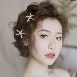 Diamond Pearls Starfish Hair Clips Fashion World Design Ladies and Girl Hairpin Women Light Luxury Accessories Outing All-match