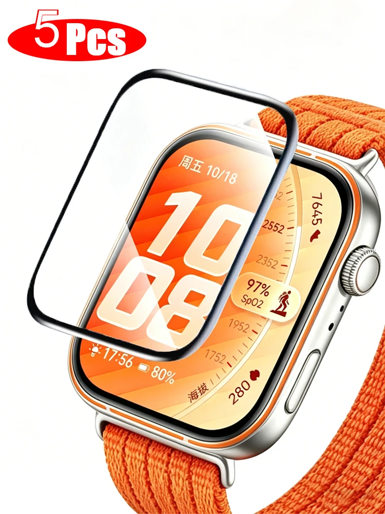 1-5 Stück gehärtete Glasfolie für Huawei Watch fit 5 pro Zubehör Soft Clear HD Displayschutzfolie Hydrogel Huawei fit 4 Pro Hülle