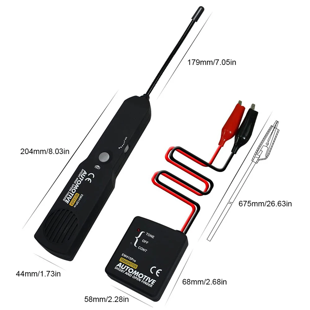 Testeur de fil de câble automobile, détecteur ouvert court, outil de réparation, testeur de voiture, diagnostic de testeur, détecteur de ligne de tonalité, réparation de voiture, EM415pro