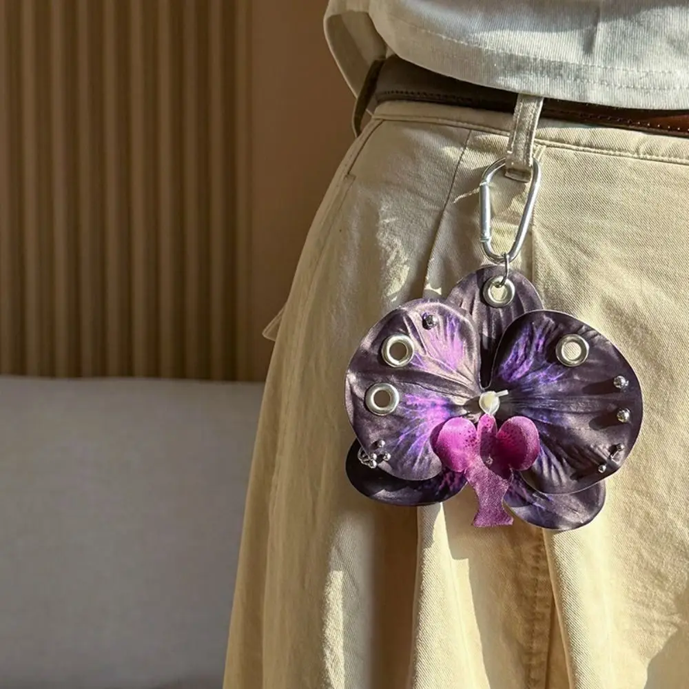 

Phone Charms Phalaenopsis Orchid Keychain Keyring Elegant Imitation Flower Pendant Fashion Jewelry Bag Pendant Gift Jewelry