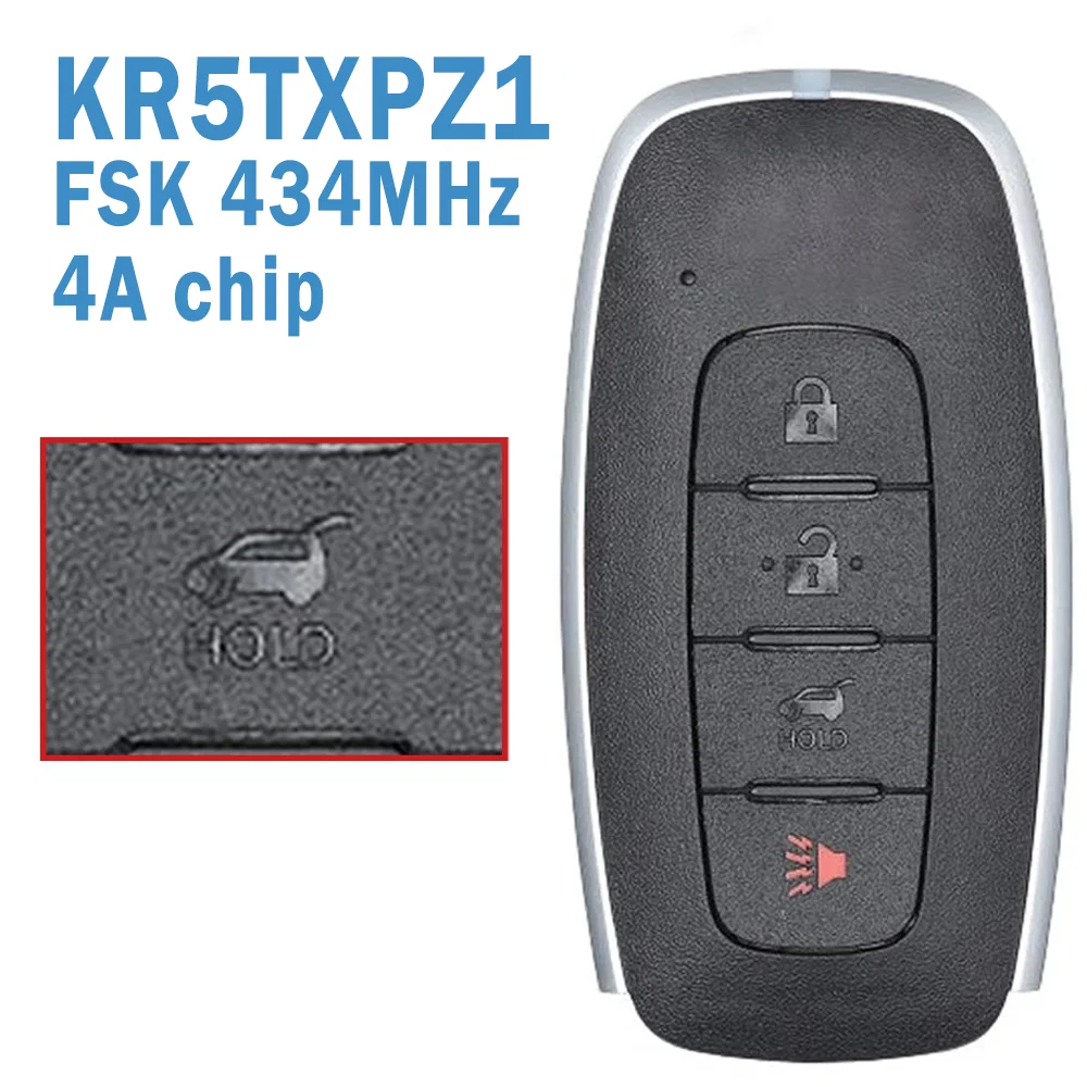 KR5TXPZ1/285E3-5MR3B Auto Smart Remote FSK 434MHz 3+1B 4A Chip Keyless-Go Replace Car Key Fob For Nissan Pathfinder ARIYA 22-23