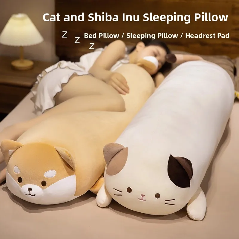 

Милая длинная плюшевая игрушка-подушка для девочек, мягкая реалистичная плюшевая игрушка-животное для сна, обнимашка