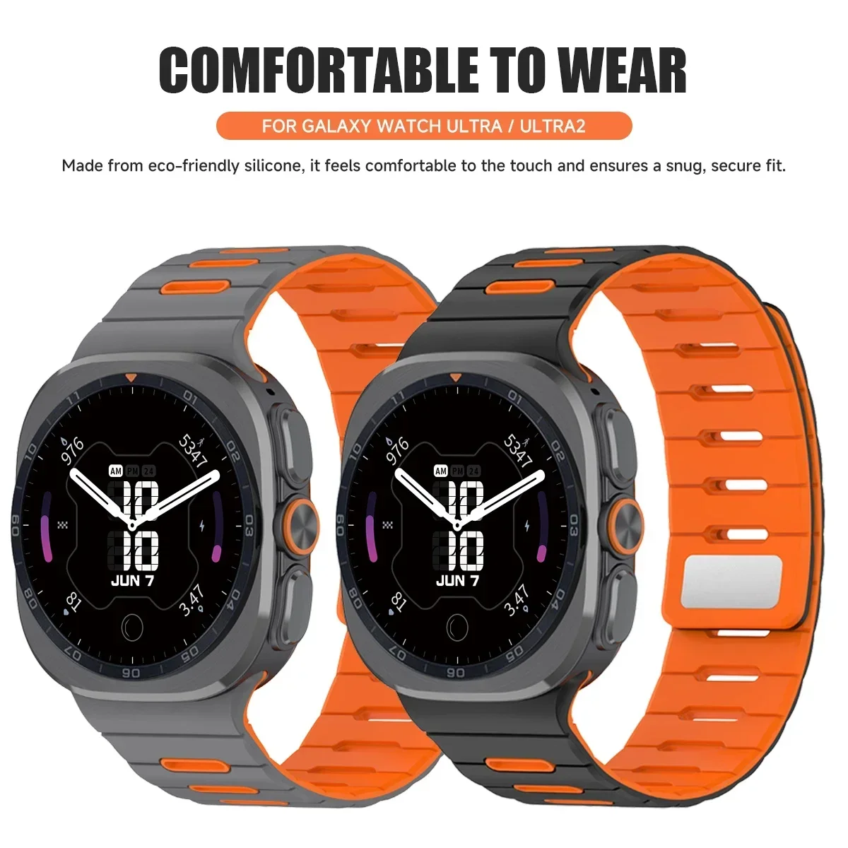 Magnetisches Silikonarmband für Samsung Galaxy Watch Ultra 2 47 mm, Sportarmband für Galaxy Watch 9/8 40/44, Watch 8 Classic 46 mm, Armband. – Detail 11