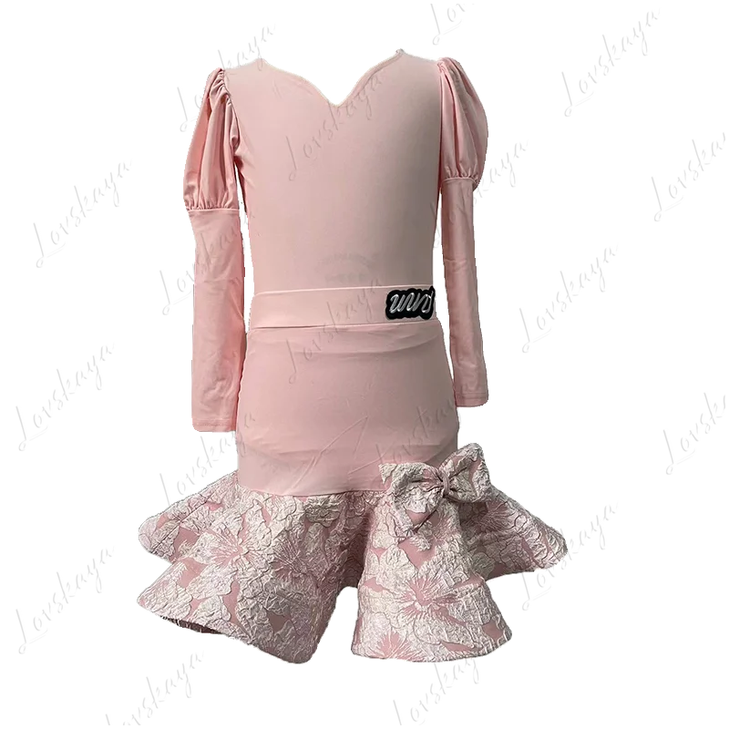 

Новый стильный детский тренировочный наряд для латинских танцев — милое розовое платье без рукавов для выступлений