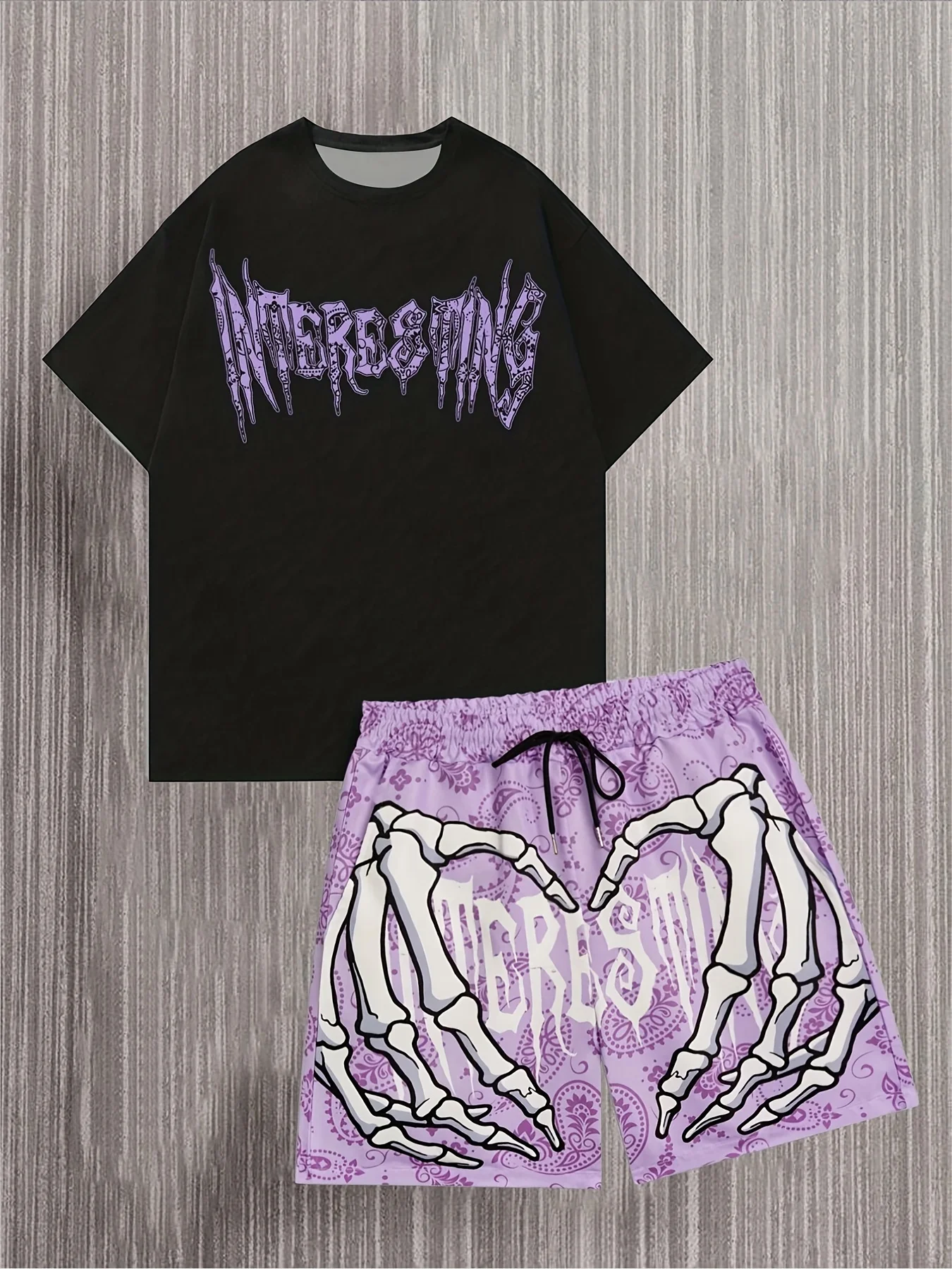 

Летний хит продаж, мужские шорты из полиэстера с 3D принтом и короткими рукавами, модный повседневный дышащий комплект, повседневная одежда