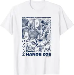 Attack on Titan Commander Hange Zoe Big Chest Manga Poster T-Shirt Short Sleeve Tops Tees Cotton Print Tshirts