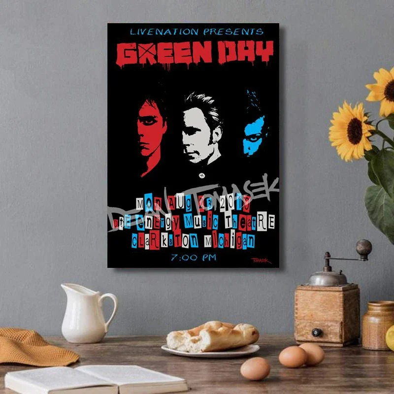 Modern Pop Wall Art Green Day Music Rock Band HD Canvas Oil Painting Poster Prints Home Bedroom Living Room Decoration