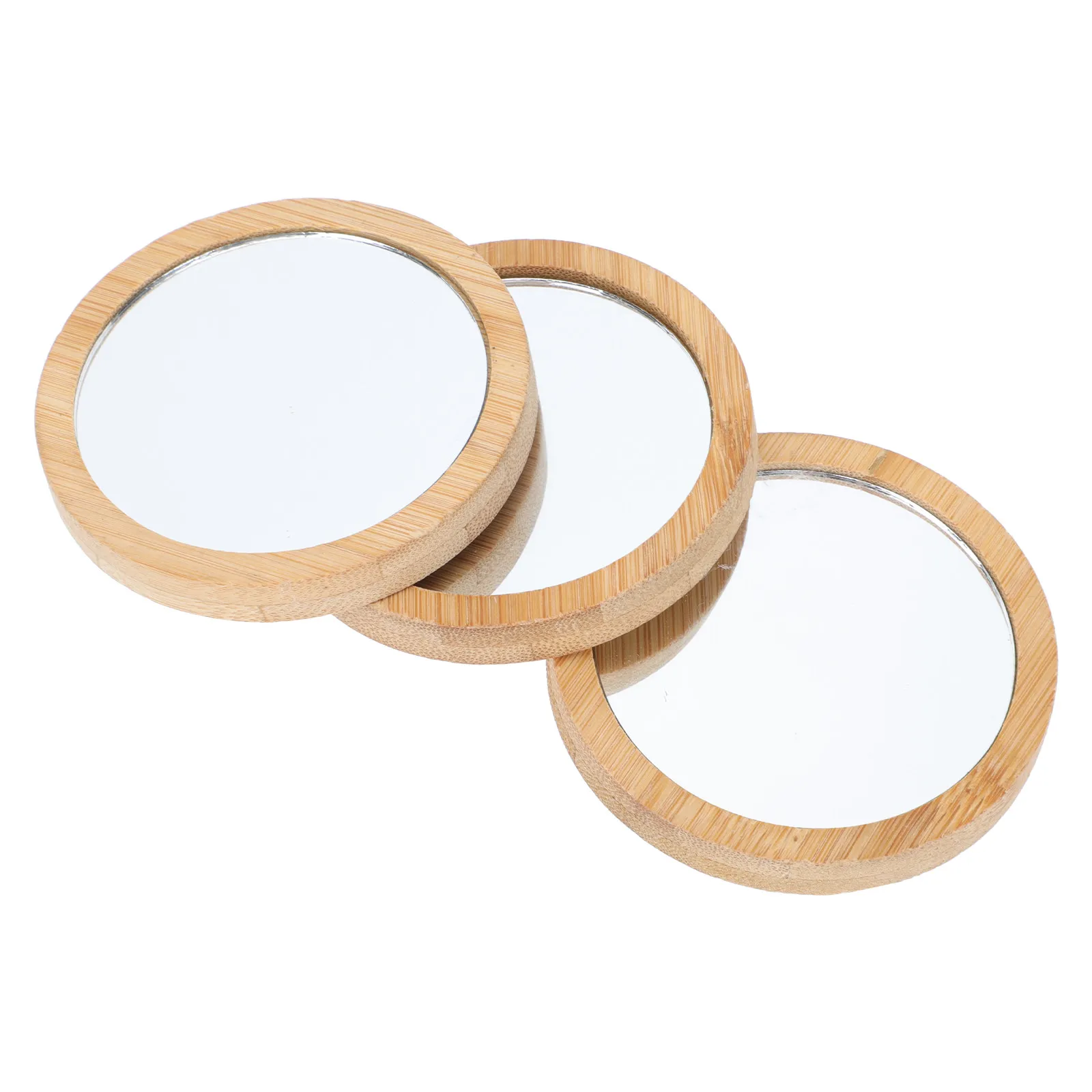 3Pcs Portable Compact Makeup Mirrors Assorted Color Small Round Travel Mirror Lightweight Pocket Mirror for Women