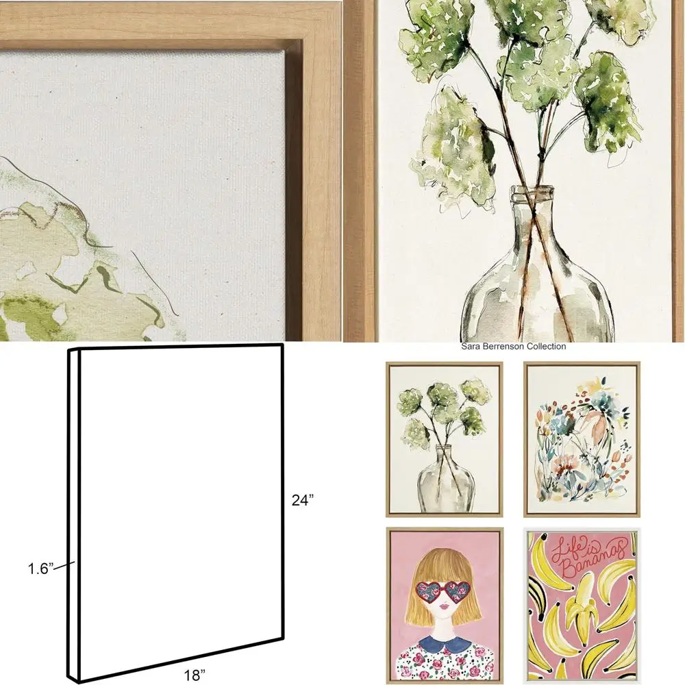 

Ваза Sylvie Greenery от Sara Berrenson, 18x24, настенное искусство из натурального современного льна