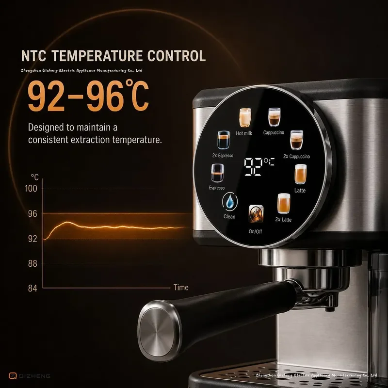 Italian Multi Function Coffee Machine with Milk Box Color Screen Intelligent Touch Double Boiler High Pressure
