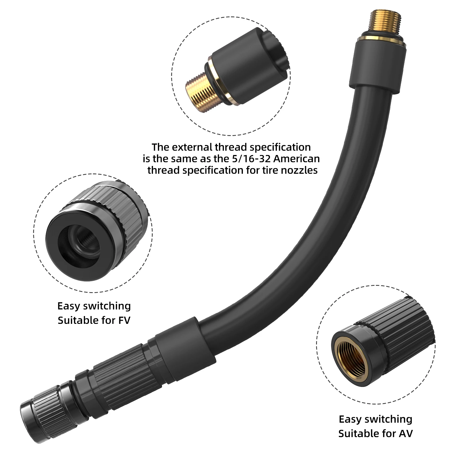 Cylami-bomba de aire de 8mm para bicicleta, manguera de extensión, cable de tubo, piezas de servicio de bombeo de ciclismo, boquillas de inflado de neumáticos, accesorios